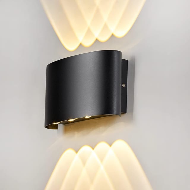 IP65 Waterproof Outdoor Wall Light, 3000K Warm Light, Black Modern Creative Porch Wall lamp for Indoor,Garden,Pathway,Staircase, Park, Exterior Wall