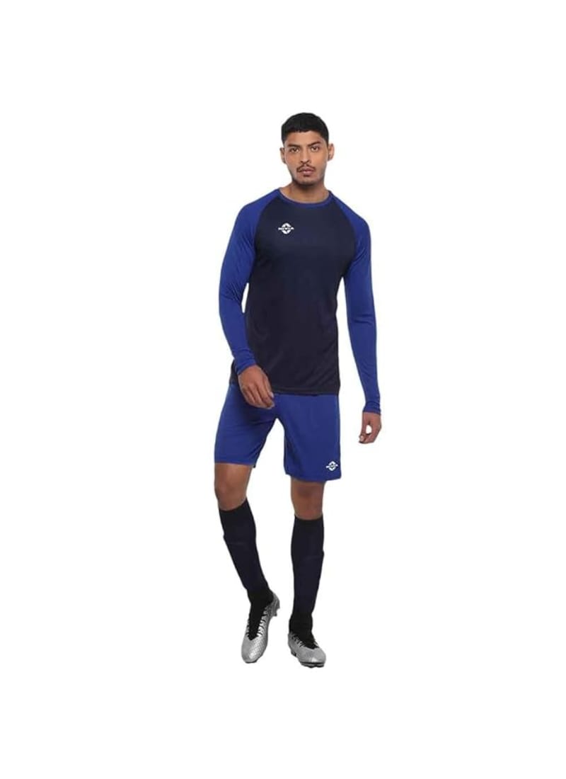 Nivia Men Destroyer Football Jersey Set Full Sleeves ( Navy Blue/Royal Blue )