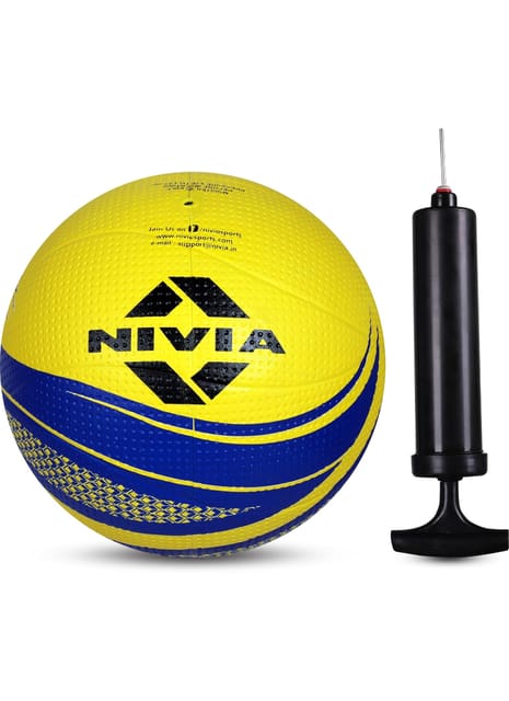 Nivia Crater Volleyball with Ball Pump Volleyball - Size: 4 (Pack of 2, Yellow/Blue)