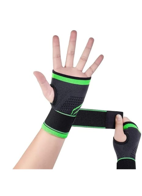 Multicolor Palm Wrist Supporter | Crossfit Powerlifting Palm Pad | Compression Wrist Brace With Protector Adjustable Strap | Wrist Support Sleeve | Palm Support Band (Pack of 2)