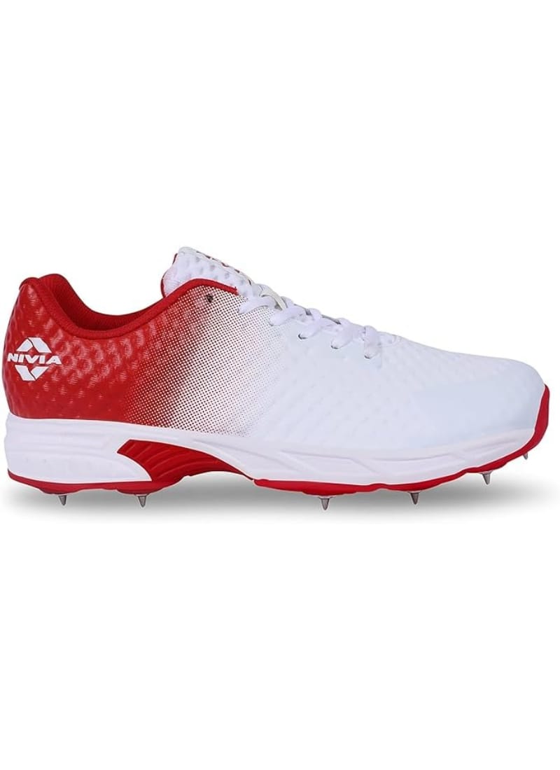 Nivia Crick-1000 Cricket Shoes for Men ( White/Red )