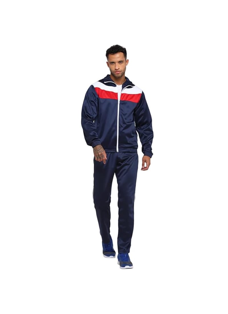 Nivia Colorblock Polyester Zipper Tracksuits for Men/Running & Sports Tracksuits/Full Sleeve Tracksuits