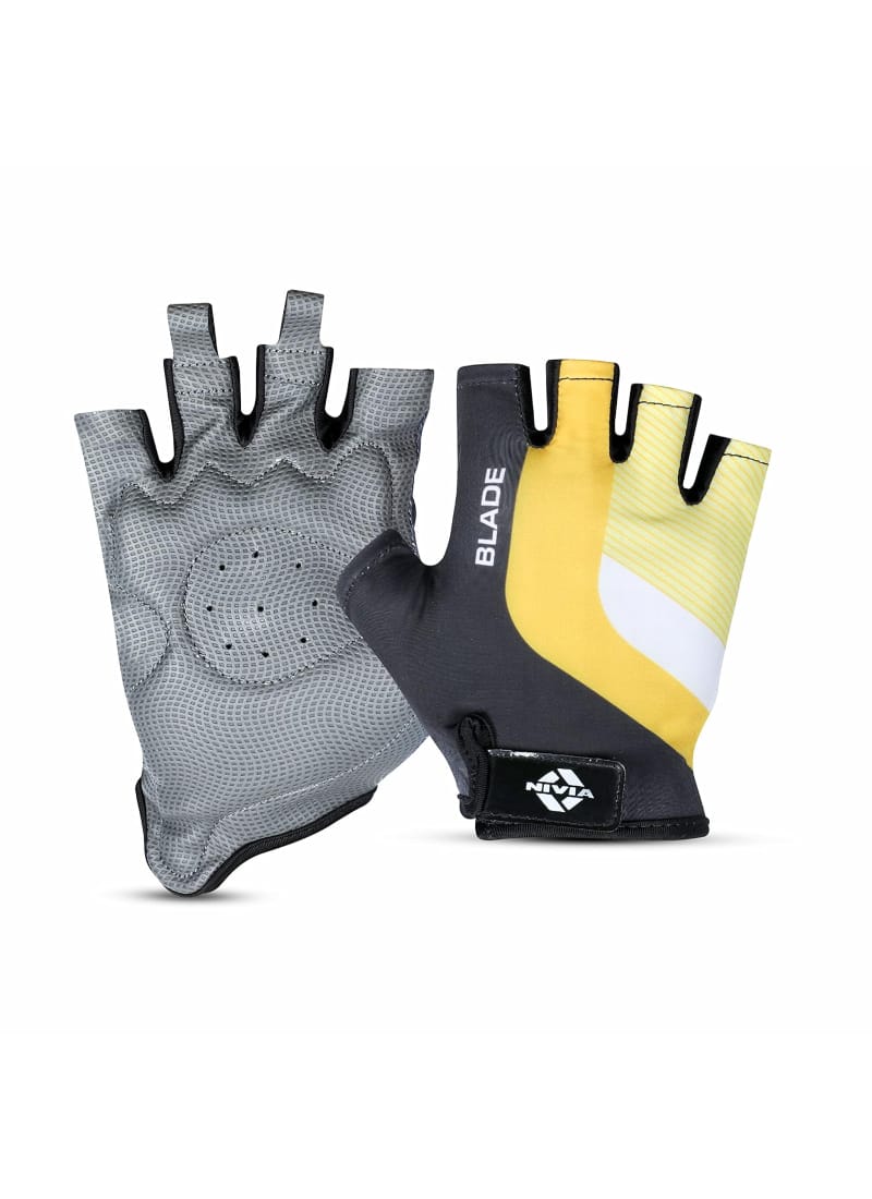 Nivia Blade Fitness Sports Gloves for Men & Women, Gloves Gym Workout & Accessorie (Small) - Yellow