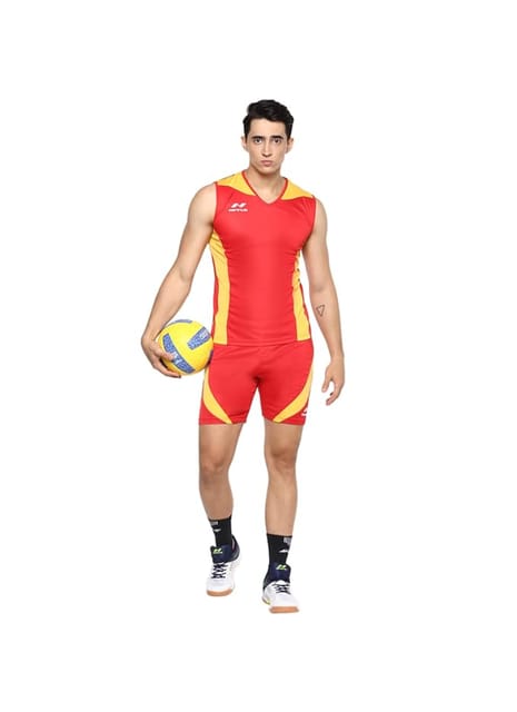 Nivia Men's Solid Regular Fit Volleyball Jersey Royal Blue/Yellow (XL)