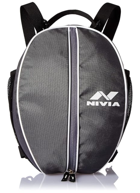 Nivia Bag, Ball Bag,PVC Coated mesh, Water Resistant Lightweighted Fabric, Highly Durable, 100% Polyester(Grey/Black)