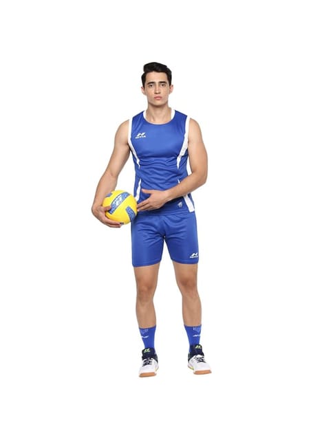 Nivia Men's Solid Regular Fit Volleyball Jersey (Navy Blue/White)