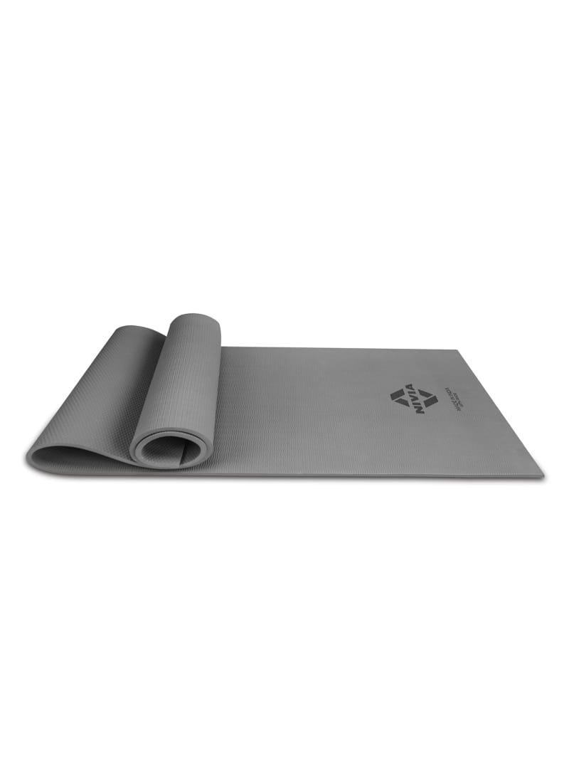 Nivia Anti Skid Yoga Mat for Men & Women, Exercise Mat for Home Workout, Yoga Mat for Women, Gym Exercise Mat (180x60x0.4CM) Grey