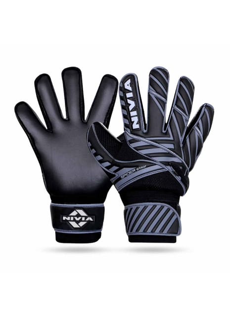 Nivia Ditmar Spider Goalkeeper Gloves for Men/Women, for Football/Soccer, Goalkeeper Gloves with Grip, Football Hand Gloves, Football Hand Glove (Black) M, Rubber, Medium