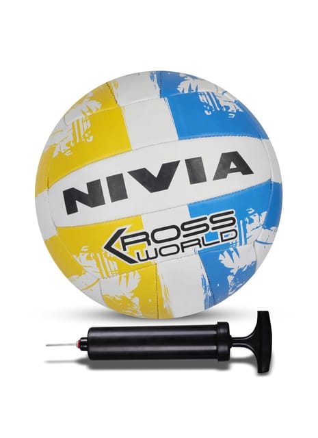 Nivia Kross World Volleyball with Ball Pump 6" Combo (Multicolor)