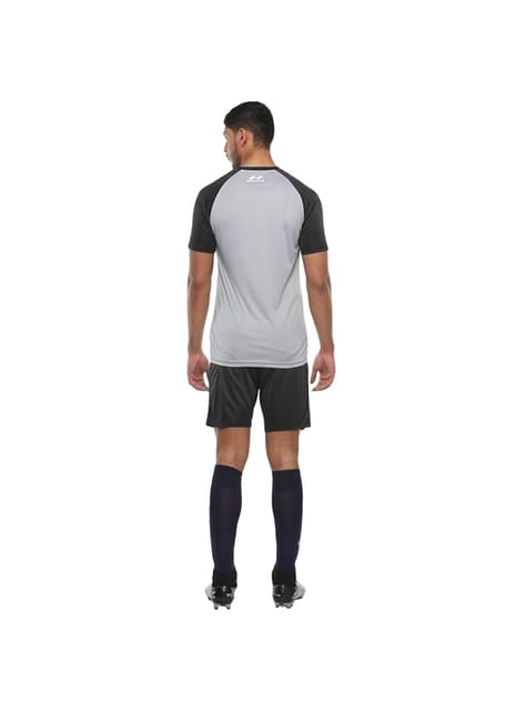 Nivia Destroyer Football Jersey Set for Men (Light Grey/Black, S)