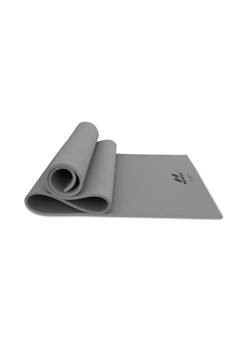 Nivia Anti Skid Yoga Mat for Men & Women, Exercise Mat for Home Workout, Yoga Mat for Women, Gym Exercise Mat (180x60x0.8CM) Grey