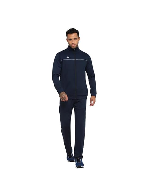 Nivia Solid Zipper Polyester Tracksuit for Men/Full Sleeve Tracksuits for Running & Sports- (Blue)