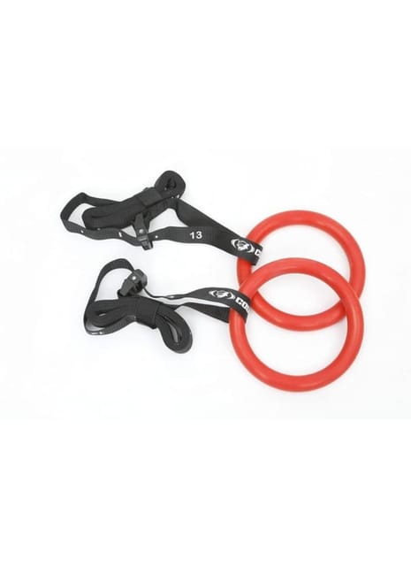 COUGAR Suspension Gymnastic Rings with Heavy Duty Adjustable Straps for Gym for Men Women, Red