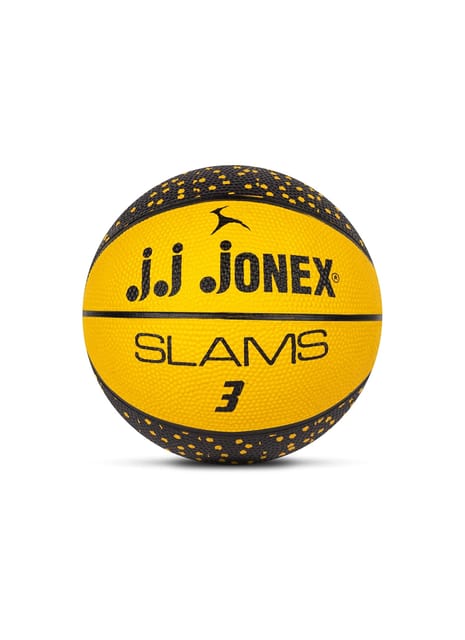 JJ Jonex Basketball Kids Slams for Indoor-Outdoor Training Basketball Size 3 (Yellow) (MYC)