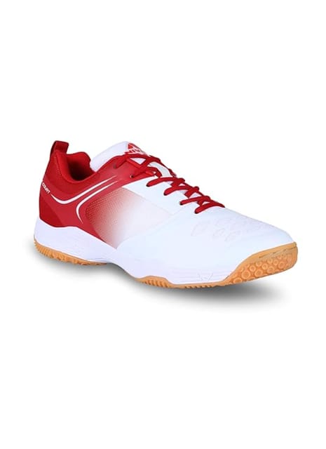 Nivia HY-Court Badminton Shoe / White / Red