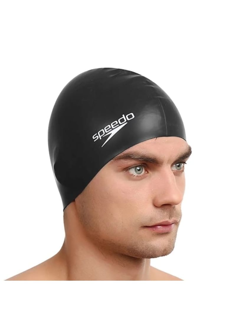 Speedo Silicon Flat Swimcap (Black)