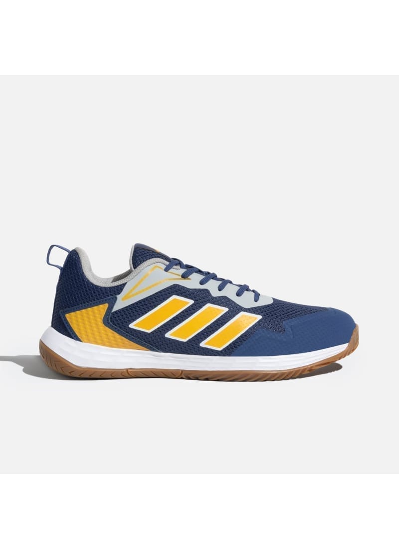 Adidas Men's Baseliner V2 Indoor Court Training Shoes | designed for sports played in indoor courts | Tech Indigo / Preloved Yellow F23 / Stone