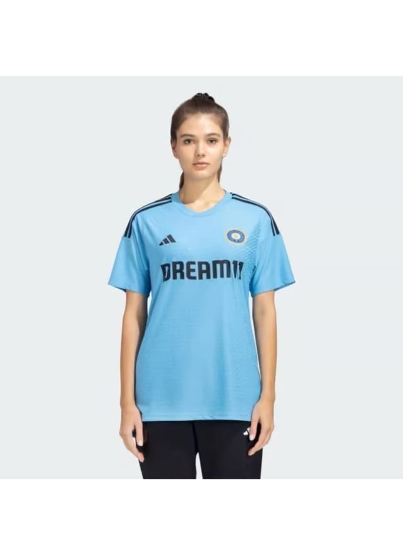 Adidas Women India Cricket Training Jersey Light Blue