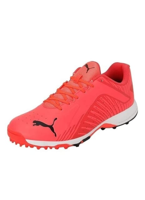 Puma FH 22 Men's Rubber Cricket Shoe, Fiery Coral-Puma Black-Poppy Red