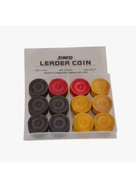 Synco Leader Carrom Coins 9mm With PVC Box