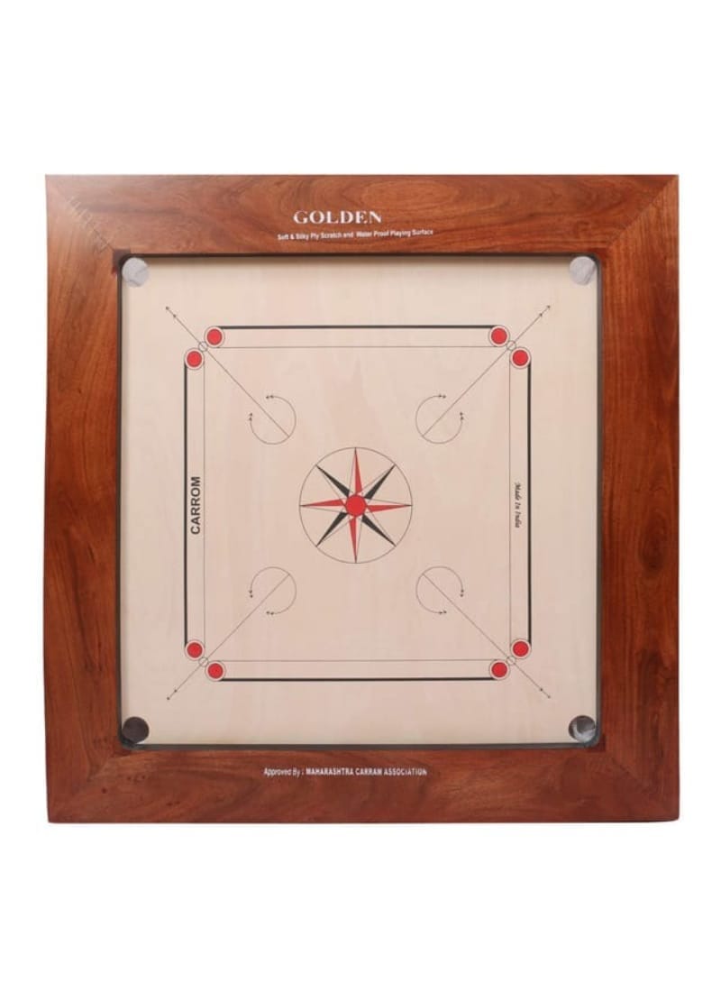 KD Golden Carrom Board Jumbo Antique Indoor Board Game Approved by Carrom Federation of India & Maharashtra Carrom Association