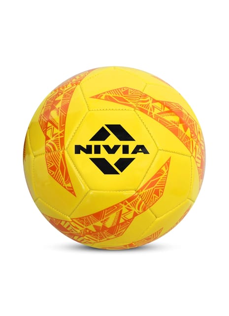 Nivia World Fest Country Colour (Brasil) | Foamed PVC Stitched | 32 Panel | Suitable for Grassy Ground | Recommended for Under 12 Years Age Group | Soccer Ball | Size - 5 (Yellow)