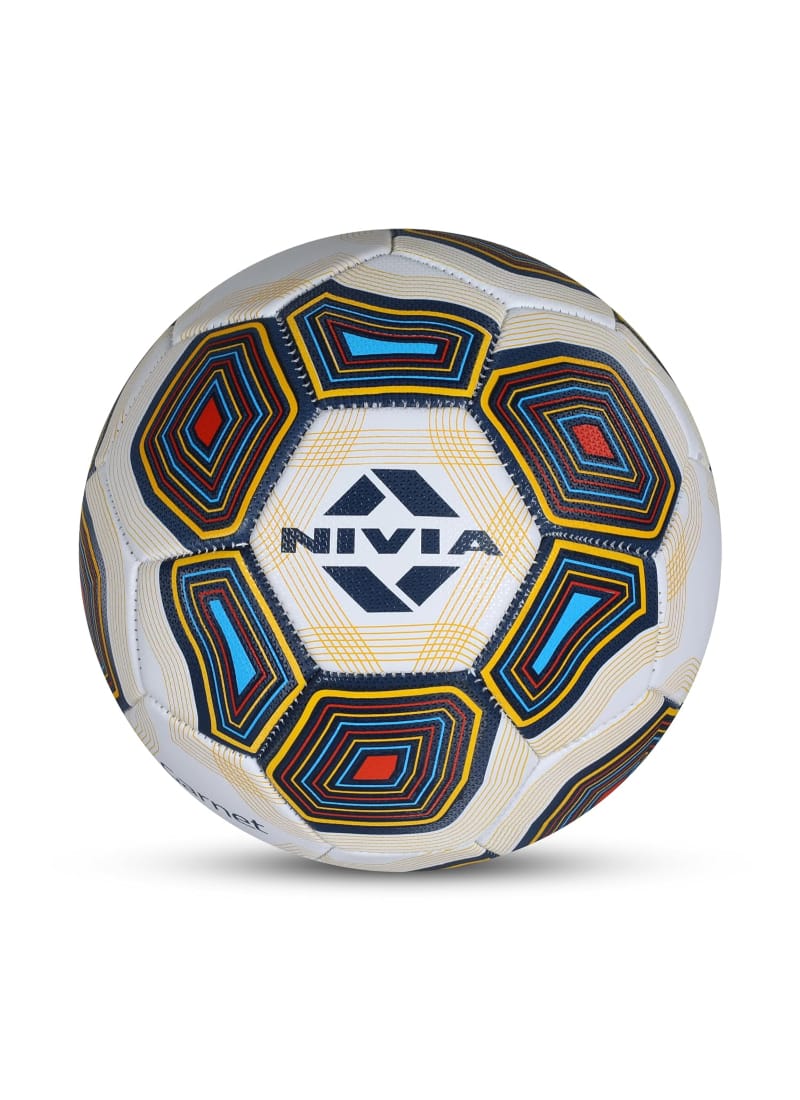 Nivia Garnet/PVC Foamed/32 Panel/Machined Stitched Football/Size - 5 (White)