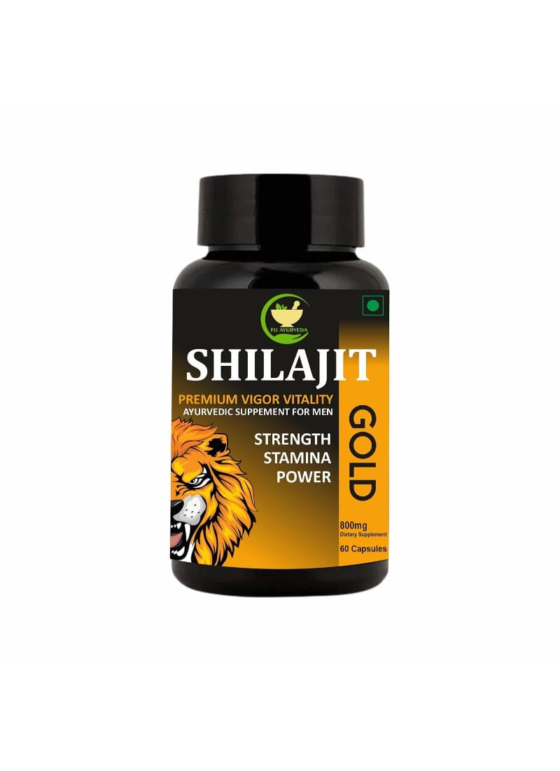 FIJ AYURVEDA Shilajit/Shilajeet Gold Capsule | Shudh Shilajit | Ayurvedic Shilajit for Men & Women - 800mg 60 Capsules