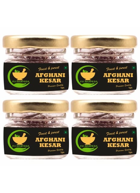 FIJ AYURVEDA Natural & Finest A++ Grade Afghani Kesar Thread Saffron/Keshar/Zafran/Jafran for Biryani & Cooking – 4GM Combo Pack