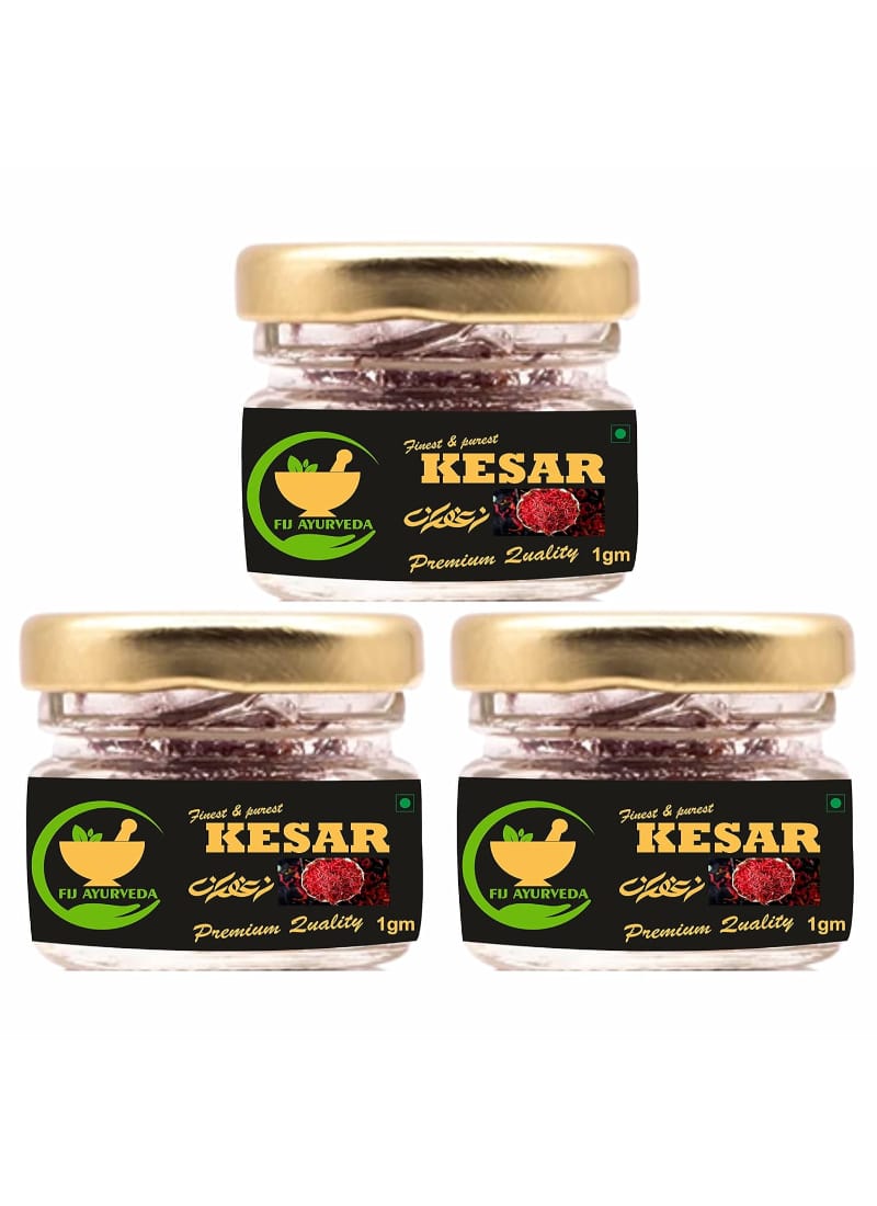 FIJ AYURVEDA Saffron Thread Kesar/ Keshar/ Zafran /Jafran (A++ Grade) for Pregnant Women – 3GM (Combo Pack)