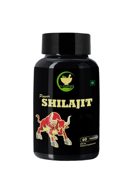 FIJ AYURVEDA Power Shilajit/Shilajeet Capsule for Men & Women - 500mg 60 Capsule Pack of 1)