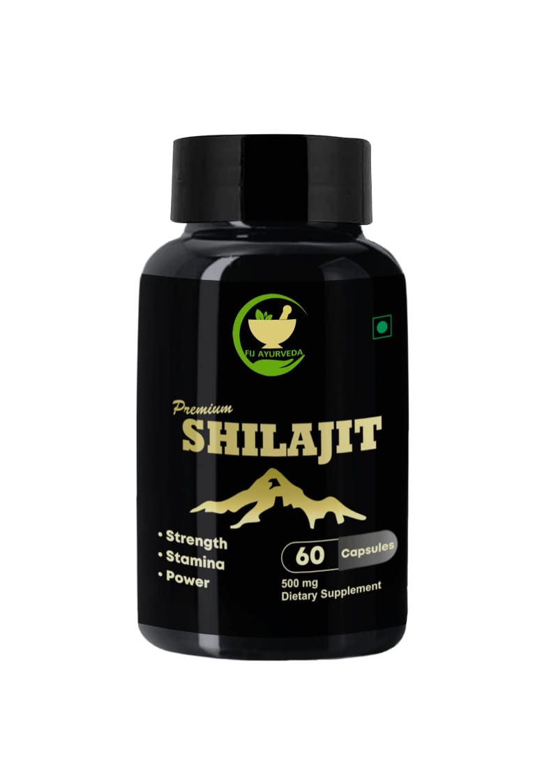 FIJ AYURVEDA Premium Shilajit/Shilajeet Extract Capsule - 500mg 60 Capsules (Pack of 1)