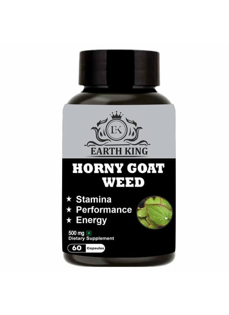 EARTH KING Horny Goat Weed Capsule | Epimedium Extract | with Maca Root Powder - 500mg 60 Capsules