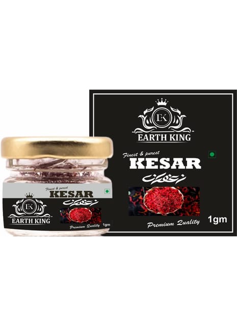 EARTH KING Saffron Thread Kesar/Keshar/Zafran/Jafran for Men Women (A++ Grade) – 1GM