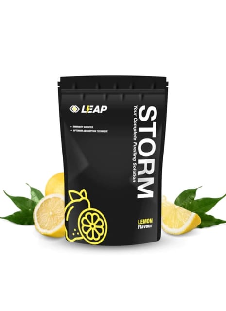 LEAP Strom Recovery Drink Mix | Pre-Workout Supplement | energy booster for athletes (Lemon) 1120 g