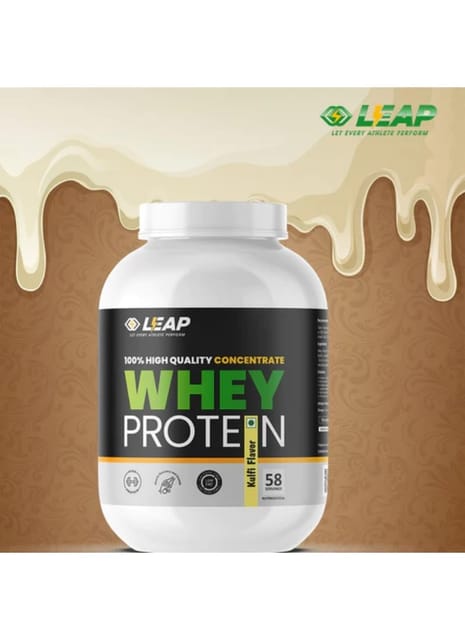 Leap Whey Protein Concentrate 2kg Pack Fuel Your Fitness Journey with Advanced Nutrition and Unparalleled Performance (Kulfi)