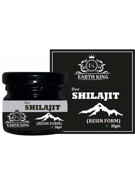 EARTH KING Pure Ayurvedic Shilajit/Shilajit Resin | Raw Shilajit | Shudh Shilajit | (Semi Liquid) - 20Gm (Pack of 1)