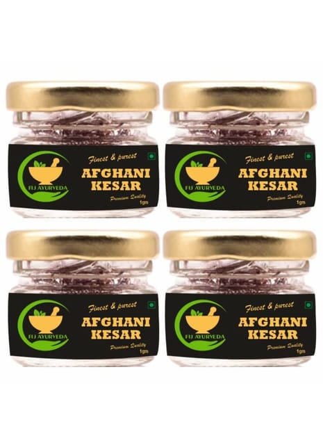 FIJ AYURVEDA Natural & Finest A++ Grade Afghani Kesar Thread Saffron/Keshar/Zafran/Jafran for Biryani & Cooking – 4GM Combo Pack