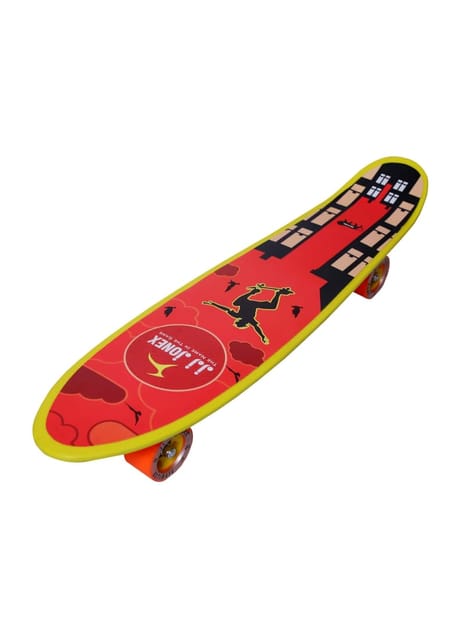 JJ JONEX Play Fiber Skateboard Meduim (Age 5-15 Year) (MYC) (Red, Yellow, Pack of 1)(MYC)