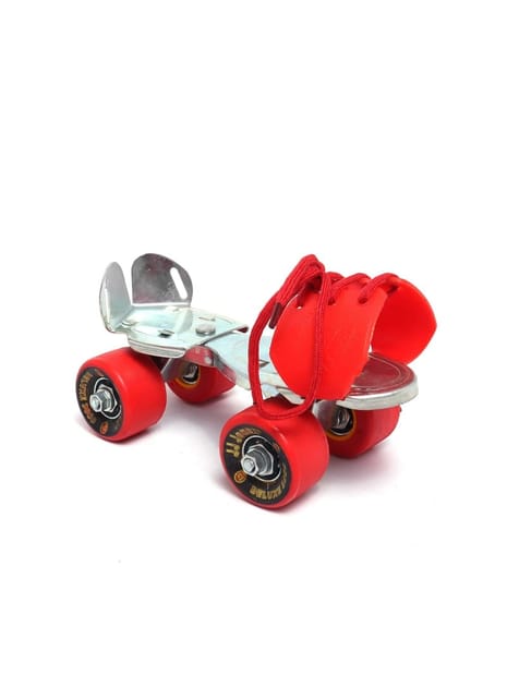 JJ Jonex Baby Deluxe Red Adjustable Quad Roller Skates Kids Suitable for Age Group 3 -7 Years Old (MYC), Size Free