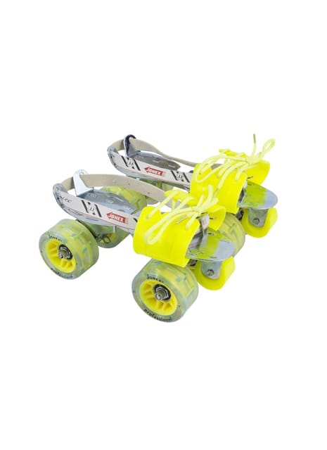 JJ JONEX Professional with Brake Adjustable Quad Roller Skates Suitable for Age Group 6-15 Years (MYC)