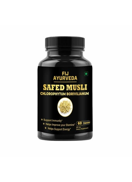 FIJ AYURVEDA Safed Musli Extract Capsule | Safed Musli | - 500mg 60 Capsules