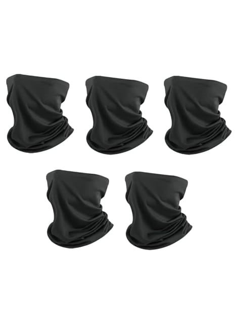 XJARVIS Bandana for Dust & Sun Protection  Black Pack Of 5