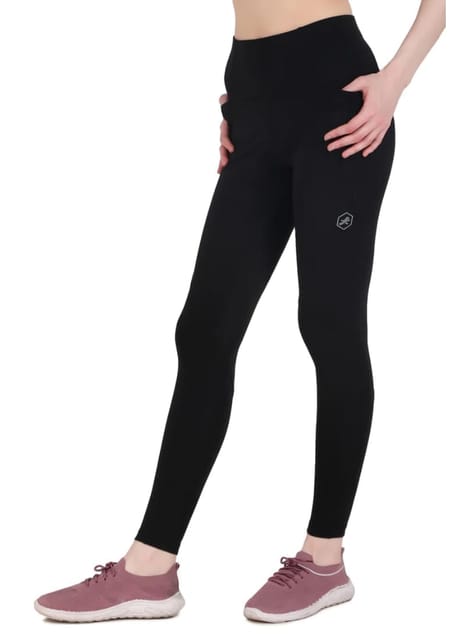 Nylon 4 Pocket Compression Legging/Tights For Women (Black)