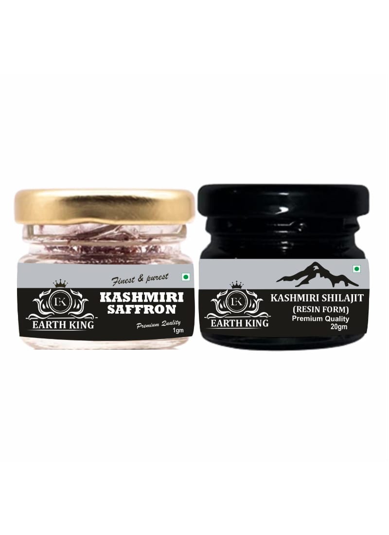 EARTH KING Kashmiri Shilajit with Kashmiri Saffron for Men & Women - (Combo Pack)  (Pack of 2)